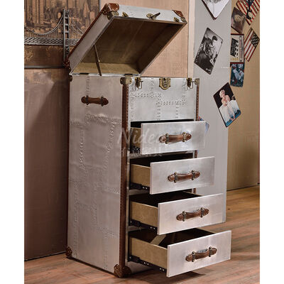 Nidea Aluminium Metal Klinknagels Vintage Luchtvaart Receptiebalie Bar Tafel voor Bar Tafel Hotel Restaurant Vintage Koffietafel