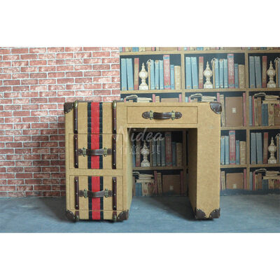 Vintage Amerikaanse Country Distressed Leather Computer Desk Gepersonaliseerde Studie Meubelen Woonkamer Home Office Designer